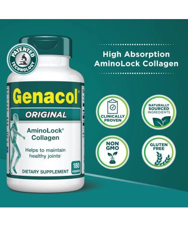 Genacol Original Collagen Supplement with Ultra-Hydrolyzed Peptides for Joint Health Support Value Duo-Pack 360 Capsules (120-Day Supply) Unflavored 180 Count (Pack of 2) - Buy Online on GoSupps.com