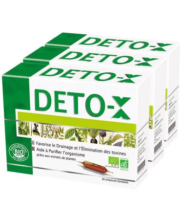 NUTRIEXPERT Deto-X - Organic Herbal Supplement - Promotes Drainage and Elimination of Toxins - 20 Day Cure - Pack of 3 Products