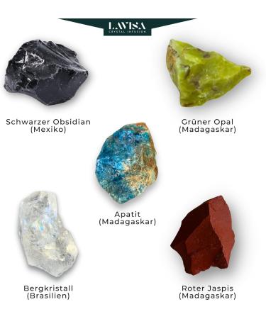 Buy Lavisa Premium Healing Stones Gemstones Set | 100% Natural Mineral Stones for Water Treatment & Decoration | 5 Element Gem Water Mix - Buy Online on GoSupps.com