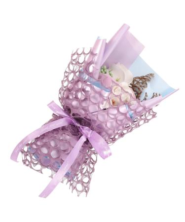 Angoily Rose Gift Box Decorative Soap Flower Birthday Bouquet Flower Bouquet Soap Flower for Women Soap Rose Bouquet The Gift Gifts Artificial Purple Miss Decorate 27X16CM Purple