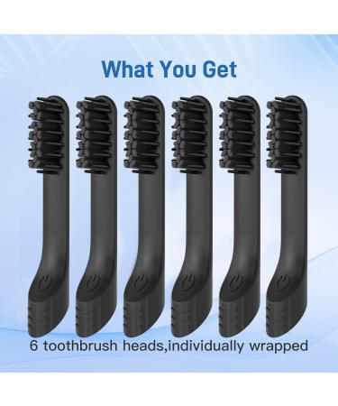 Toothbrush Replacement Heads for Quip - Spin Electric Brush Head Refills 6-Pack Black | International Shipping Available - Buy Online on GoSupps.com