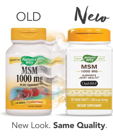 Nature's Way MSM 1000 mg - 120 Vegan Tablets for Joint & Skin Health - Buy Online on GoSupps.com