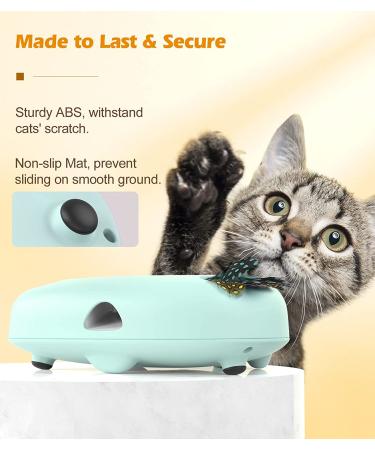 Pawaboo Interactive Cat Toy with 3 Replacement Rotating Feathers - Automatic Electronic Teaser Toy for Indoor Cats in Lake Blue - Buy Online on GoSupps.com