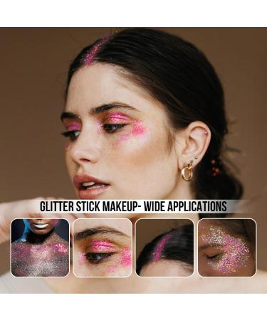 Brzeaf Waterproof Pink Glitter Stick - Long Lasting Shimmer for Face Body Hair & Eyes - Perfect for Concerts Raves & Festivals (Pack of 1 - Buy Online on GoSupps.com
