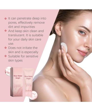 Rice Water Bright Facial Cleansing Foam Korean Face Cleanser Face Cleansing Foam Rice Water Moisturizing Foaming Cleansing and Brightening Korean Skin Care (1) - Buy Online on GoSupps.com