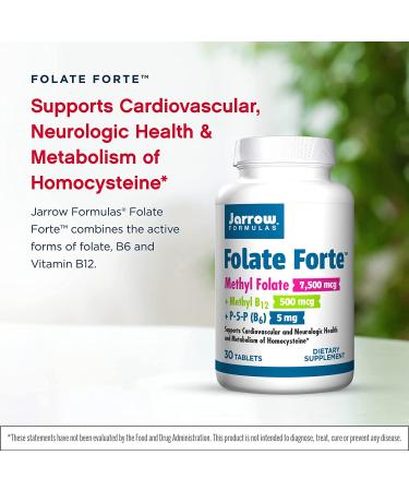 Jarrow Formulas Folate Forte | Methyl Folate, Methyl B12 & P-5-P - 30 Tablets - Buy Online on GoSupps.com