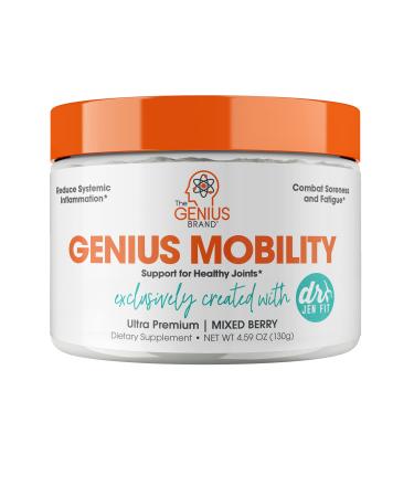 Genius Mobility, Joint Support Supplement Powder - Reduce Inflammation & Pain Relief, Combats Soreness, Aches & Fatigue with Turmeric Curcumin & NEM Egg Shell Membrane - Back, Knee, Hip & Joint Health Mixed Berry 4.59 Ounc