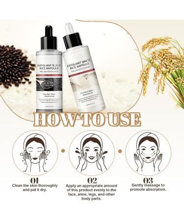 Peel Shot Glow Rice Ampoule Duo Exfoliant Visage Black and White Rice Exfoliante Peeling Visage Nettoyage Profond des Pores et Points Noirs pour Toutes les Peaux 2 * 80ML - Buy Online on GoSupps.com