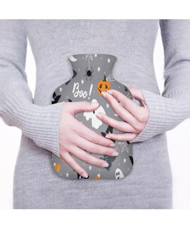 Heat Bottle with Halloween Bat Pattern - 1L Warmth Soft Cover for Pain Relief | Ideal for Hot/Cold Compress Menstrual Cramps & More - Buy Online on GoSupps.com