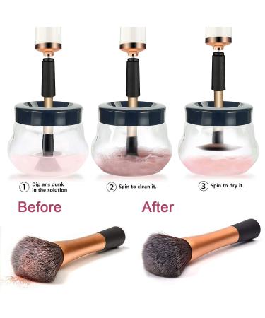 DOTSOG Makeup Brush Cleaner Dryer Machine | Automatic Brush Spinner with 8 Collars | Wash and Dry Brushes in Seconds | Includes 50ml Cleanser (White) - Buy Online on GoSupps.com