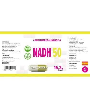 Hepatica NADH 50mg 60 Vegetable Capsules Tested by a Third Party Laboratory Gluten Free and GMO Free - Buy Online on GoSupps.com