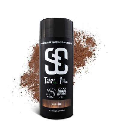 SOVONCARE Hair Fibers for Thinning Hair Black Hair Building Fibers for Bald Spots Undetectable & Natural Conceals Hair Loss Fill In Fine Hair Powder Hair Thicker Instantly for Women & Men 28g (Aubrun)
