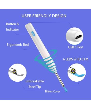 Wireless Ear Wax Removal Kit with Otoscope Camera for iOS & Android - BETISTME Ear Cleaning Tool with Light and Tips for Ears - Buy Online on GoSupps.com