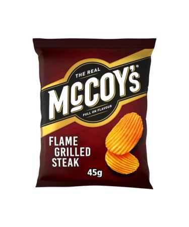 McCoy's Ridge Cut Flame Grilled Steak Potato Crisp 45g (24 Pack) - Buy Online on GoSupps.com