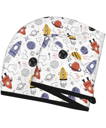 Hair Towel Wrap - Quick-Dry Towel Turban with Button | Rocket Planets Design - Buy Online on GoSupps.com