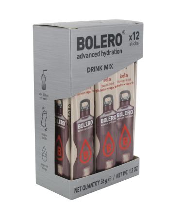 Bolero Bolero KOLA Drinks | 12 x 3g I Refreshing Powder Sugar Free with Stevia | Vitamin C | Suitable for Diabetics | Kola Taste