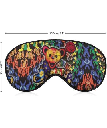 Grateful Dancing Dead Bears Rose Graphic Sleep Eye Mask for Men Women - Light Blocking Night Blindfold for Travel & Shift Work - Buy Online on GoSupps.com
