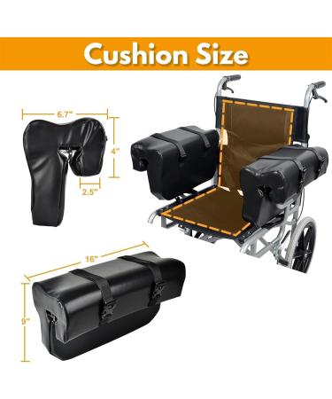 Lateral Support Wheelchair Arm Rest Cushion Accessories Torso Stabilization Leather Cover Armrest Support Universal Fit Wipe-Clean High Density Foam for Stroke Patients Seniors(A Pair) - Buy Online on GoSupps.com