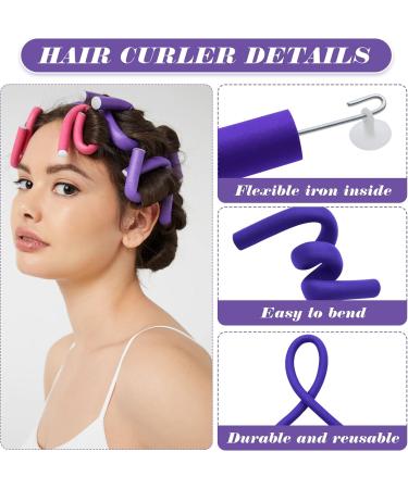 VEGCOO 42 Pcs Flexible Curling Rods Kit 40 Pcs 9.5'' Flexi Rods in 0.3''/0.5'' Diameters with 2 Pcs Steel Pintail Comb for Long Hair Short Hair DIY Hair Salon - Buy Online on GoSupps.com