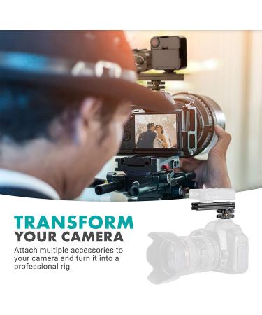 Movo DSE4 Adjustable Cold Shoe Extension Bar - 4 Rail for DSLR Lights, Monitors, Microphones & More - Buy Online on GoSupps.com