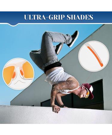 Extremus Fitz Roy Polarized Sunglasses - Matt Clear Frame | Mirrored Orange Lens - Ideal for Driving, Fishing, Outdoors - Men and Women - Buy Online on GoSupps.com
