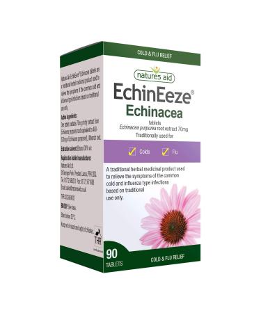 Natures Aid EchinEeze Echinacea Relief of Symptoms of the Common Cold Vegan 90 Count (Pack of 1)