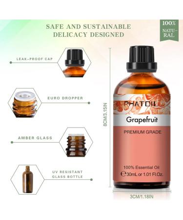 PHATOIL Grapefruit Essential Oil 30ML - Premium Grade Pure Oil for Diffusers, Aromatherapy, and Candle Making - Buy Online on GoSupps.com