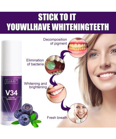 V34 Purple Toothpaste for Whiter Teeth | Frilla Oral Foam & Stain Removal | Improve Tooth Health | International Shipping - Buy Online on GoSupps.com