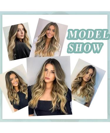 AISI QUEENS Long Wavy Dirty Blonde Highlights Synthetic Wig 20 Inch - Natural Look Heat Resistant Fiber Hair for Women | Ideal for Daily & Party Use - Buy Online on GoSupps.com
