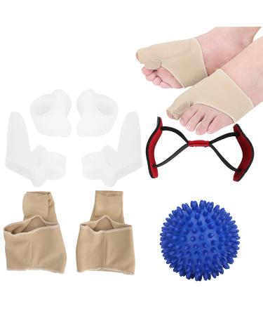 5PCs hallux valgus corrector set plantar fasciitis massage bum + toe-daumen ring + tension belt + toe separator sleeve + SEBS two-hole-toe separator