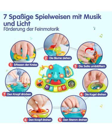 Hola Baby Toys: Musical Elephant Piano & Light-Up Motorcycle for Kids 3-12 Months | Unique Gifts for Boys & Girls - Buy Online on GoSupps.com