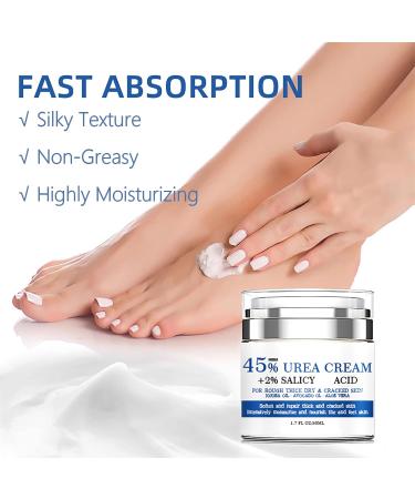 45% Urea Foot Cream - Moisturizing Cracked Heel Repair Cream for Feet and Hand - Callus Remover for Cracked Heels and Dry Skin Rough Skin - Hard Skin Remover for Hand and Foot Care - Buy Online on GoSupps.com