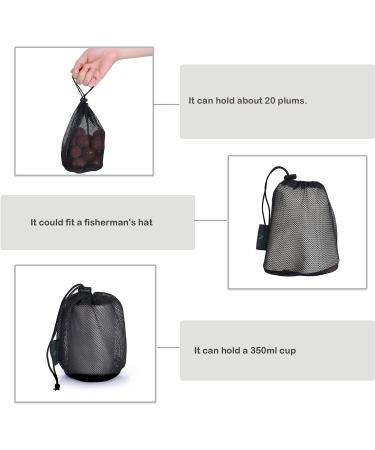 Ibasingo Black Mesh Bag | Durable Nylon Travel Sac for Cosmetics Shower Gel Tennis & Golf | 5-Piece Set (10x15 cm) - Ideal for Outdoor Storage - Buy Online on GoSupps.com