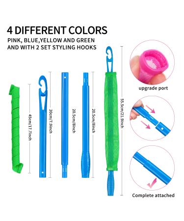 30 Pcs Spiral Hair Curlers Styling Kit - No Heat, Heatless Curls - 17.7 Inch (Assorted Colors) - Buy Online on GoSupps.com