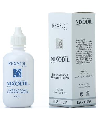 REXSOL Nixodil Hair and Scalp Super Revitalizer | With Live Yeast Cell Derivatives Biotin Lecithin Swertia Extract & Lavender Oil | Helps to Prevent hair loss an Stimulate Growth.(120 ml/4.2 fl oz)