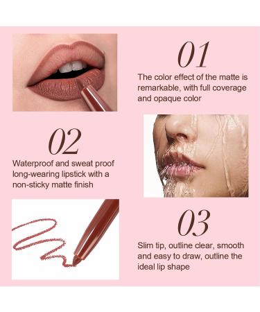 Shop Matte Lip Liner Set - 6PCS Pink Red Series | Longwear Waterproof Lip Makeup Pencils - Buy Online on GoSupps.com