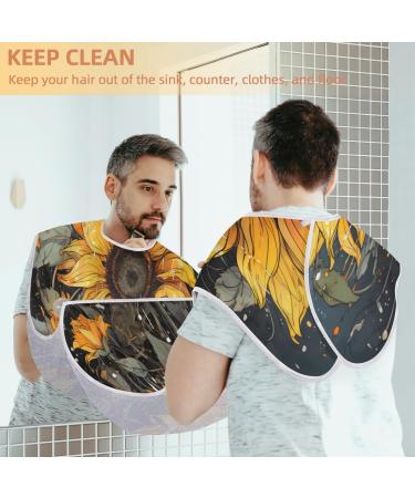 Rainy Day Sunflower Beard Bib Apron | Beard Hair Catcher for Men | Perfect Father's Day & Christmas Gift for Dad & Husband - Buy Online on GoSupps.com