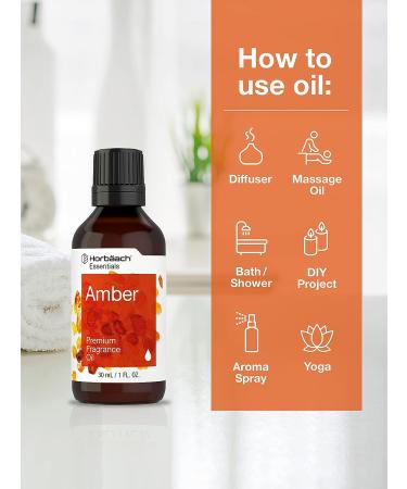 Horbaach Premium Grade Amber Fragrance Oil - 1 fl oz (30ml) - for Diffusers, Candle Making, Soap Making, DIY Projects & More - Buy Online on GoSupps.com