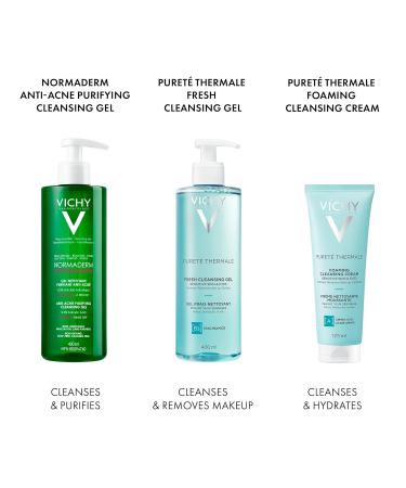 Vichy Anti-Acne Facial Cleanser Normaderm Purifying Cleansing Gel for Acne-Prone Skin with Salicylic Acid Oil-free and Soap-Free Non-Comedogenic Hypoallergenic Dermatologist Recommended Paraben-Free 400mL - Buy Online on GoSupps.com