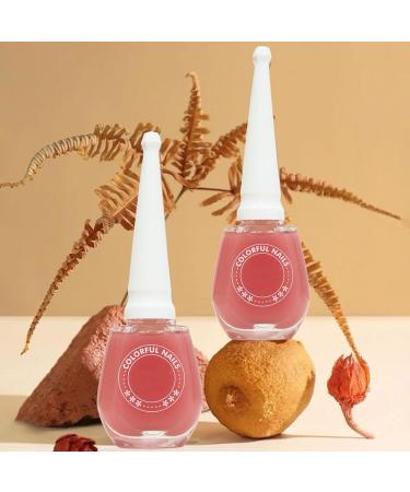 Jelly Pink Nail Polish Translucent Peach Pink Natural Quick Dry Nail Polishes Long Lasting No Need Cure Chip-resistant Nail Varnish DIY Nail Art Manicure Gift for Women & Girls - Buy Online on GoSupps.com