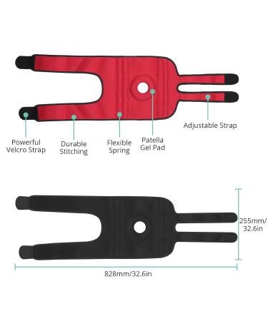 VINTEAM Adjustable Knee Brace Support for Men & Women - Compression Neoprene Universal Size 30-50cm | Top Quality Knee Strap for Pain Relief - Buy Online on GoSupps.com