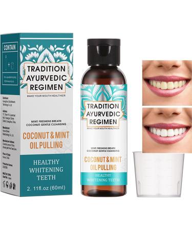 Natural Coconut Oil Mundwood Oral Flushing - Fresh Breath Tooth Whitening & Healthy Gums Mouthwash 60ml - Buy Online on GoSupps.com