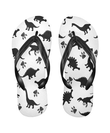 Mnsruu Bunter Dinosaur-Patze print animal flip-flops flip sandals slippers hotel spa bedroom travel m for women and men