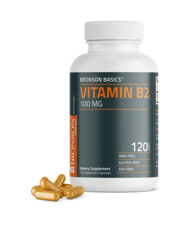 Bronson Vitamin B2 100mg Non-GMO, 120 Vegetarian Capsules 120 Count (Pack of 1)