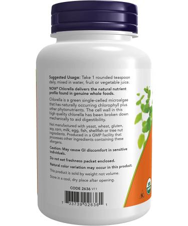 Now Foods Organic Chlorella Powder 4 oz | Superfood for Detox & Nutrition - Buy Online on GoSupps.com