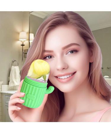 NEFLUM CAKTUS-EISROLLER: GUA-SHA Facial Roller & Ice Cube Maker for Swelling Relief | Beauty Skin Care Tool - Food-Safe Silicone in Green/Violet - Buy Online on GoSupps.com