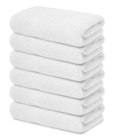 Cotton Twists White Bath Towels Set Pack of 6 100% Cotton Bathroom Towels Bath Towels for Bathroom 24x48 Inch Ultra Soft Spa Towels Ring Spun Hotel Collection Towels Workout Towels White 24 x 48 - PK 6