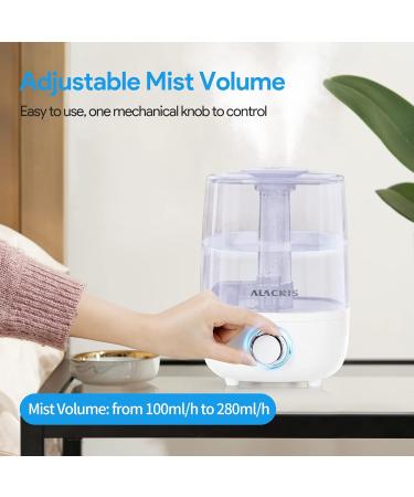 ALACRIS 4L Large Cool Mist Humidifier for Bedroom & Baby Room | Ultra-Quiet, 30H Output, Aroma Oil Diffuser | Auto-Off Protection | 360 Rotation Nozzle - Buy Online on GoSupps.com