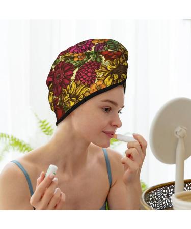 Hair Towel Wrap - Quick Drying Sunflower Towel Turban with Button for Effortless Hair Care - Buy Online on GoSupps.com