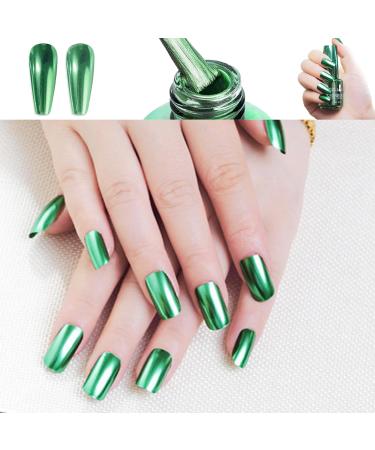 Green Nail Polish Chrome Metallic Nail Varnish Mirror Quick Dry Metal Effect No UV Needed Christmas Nail Art Polish Chrome Nail Polish - Buy Online on GoSupps.com